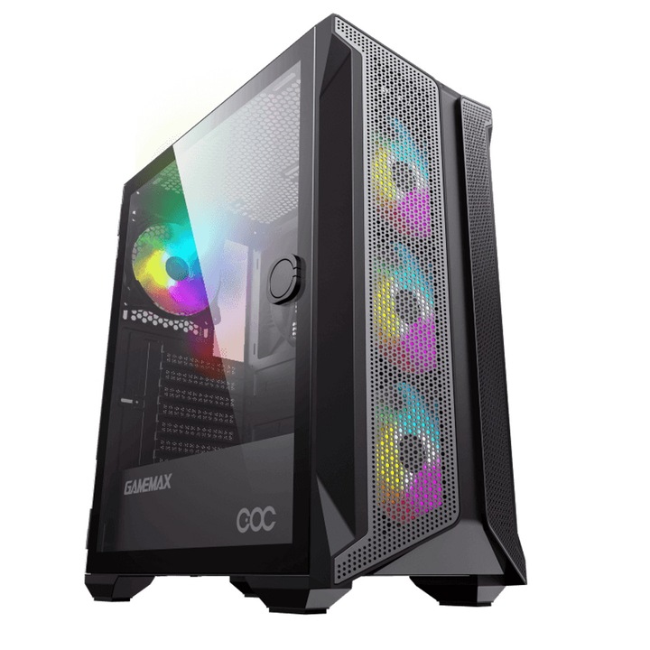 Калъф Gamemax Brufen C1, ARGB, черен