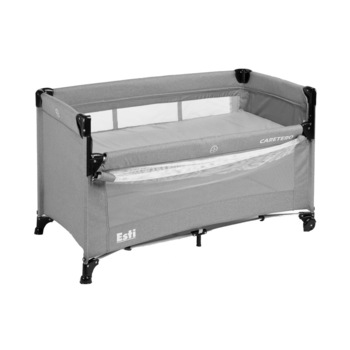 Patut pliabil cu etaj suplimentar si laterala reglabila Caretero Esti gri Patut pliabil cu etaj suplimentar si laterala reglabila Caretero Esti gri
