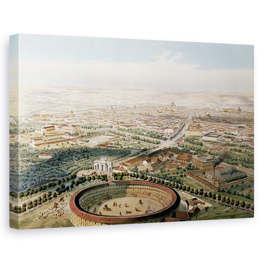 Tablou canvas - Alfred Guesdon - Vedere aeriana a Madridului de la Plaza de Toros, 80 x 120cm
