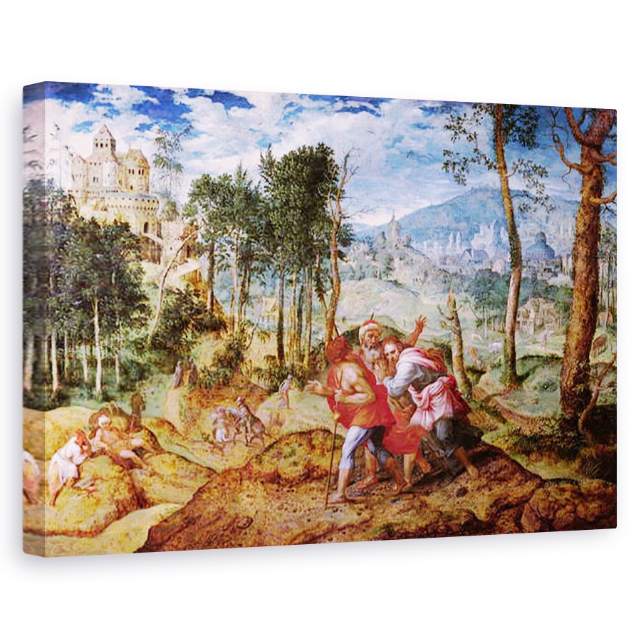 Tablou canvas - Jan van Mastel - Hristos pe drumul spre Emmaus, 80 x 120cm