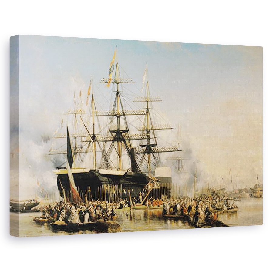 Tablou canvas - Louis Eugene Gabriel Isabey - Regele Ludovic Filip 1830-48 debarcand la Portsmouth, 8 octombrie 1844, 60 x 90 cm