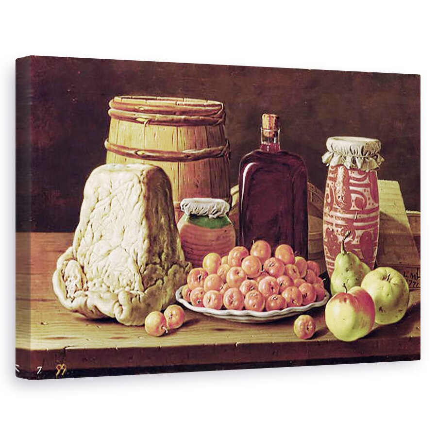 Tablou canvas - Luis Menendez - Natura statica cu fructe si branza, 80 x 120cm