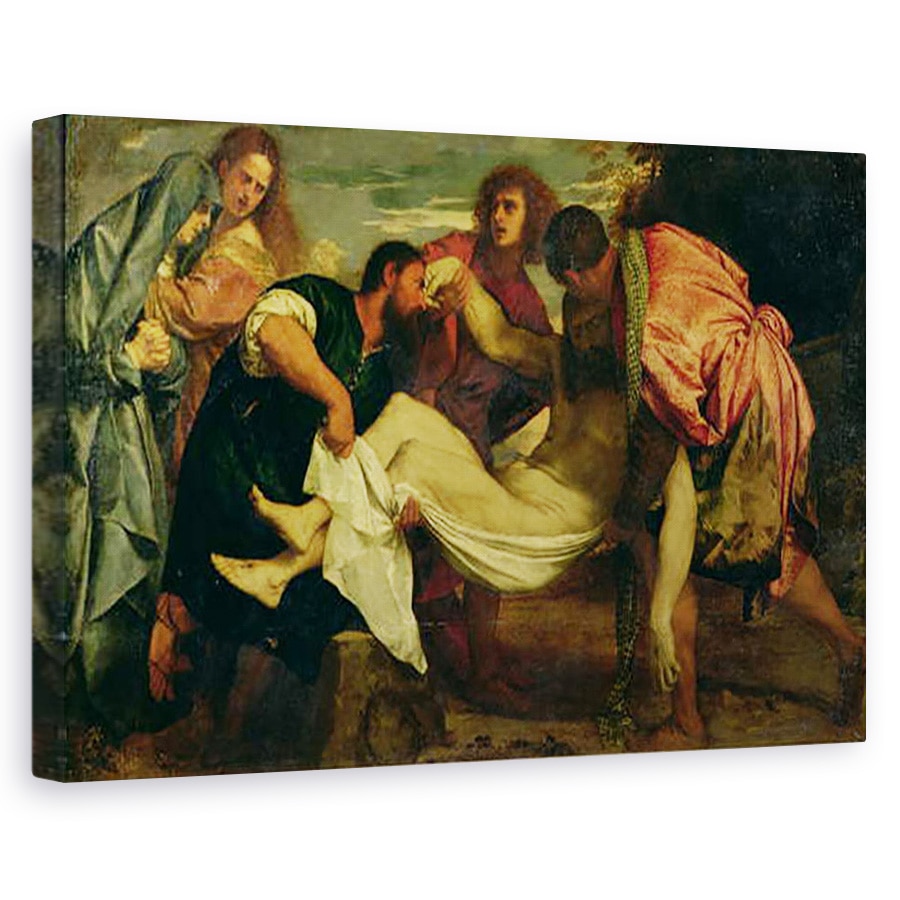 Tablou canvas - Titian - inmormantarea lui Hristos, 80 x 120cm