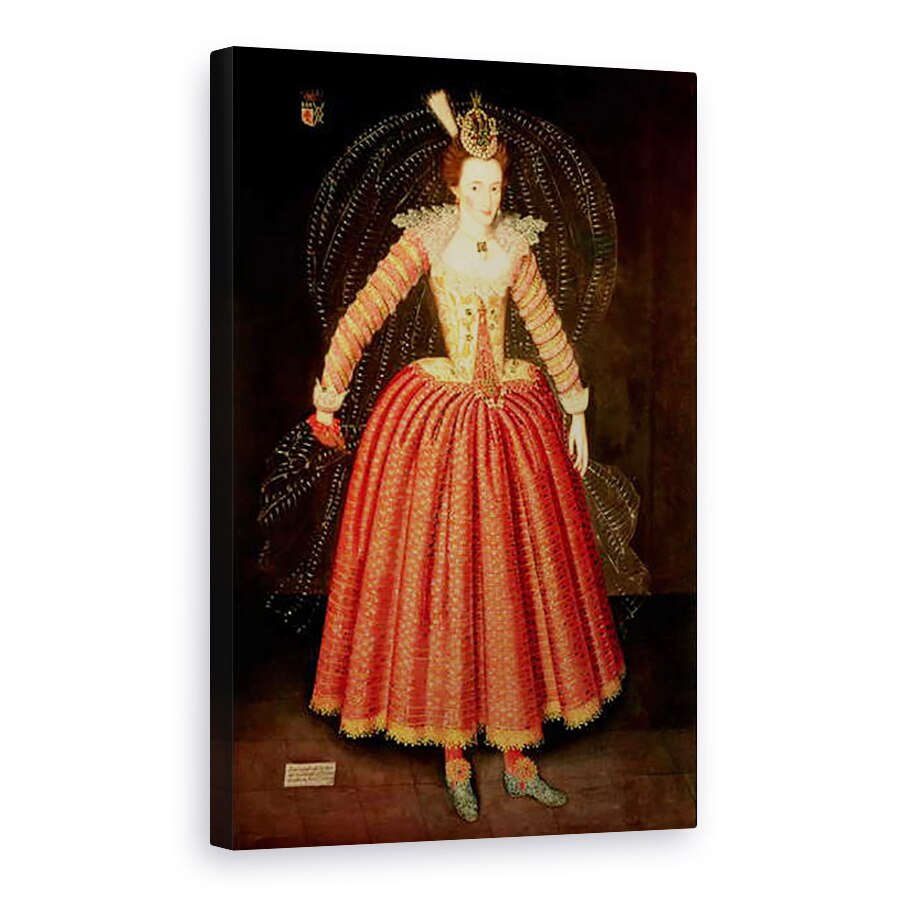 Tablou canvas - John de Critz the Elder - Lucy Harrington, contesa de Bedford, intr-un costum mascat proiectat de Inigo Jones, 80 x 120cm