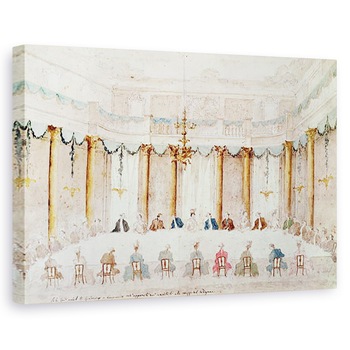 Tablou canvas - Francesco Guardi - Cina festiva acordata pentru a sarbatori casatoria lui Armand 1771-1847 Duce de Polignac cu baroneasa Idalia de Neukirchen la Villa Gradenigo, Carpenedo, 60 x 90 cm Tablou canvas - Francesco Guardi - Cina festiva acordata pentru a sarbatori casatoria lui Armand 1771-1847 Duce de Polignac cu baroneasa Idalia de Neukirchen la Villa Gradenigo, Carpenedo, 60 x 90 cm