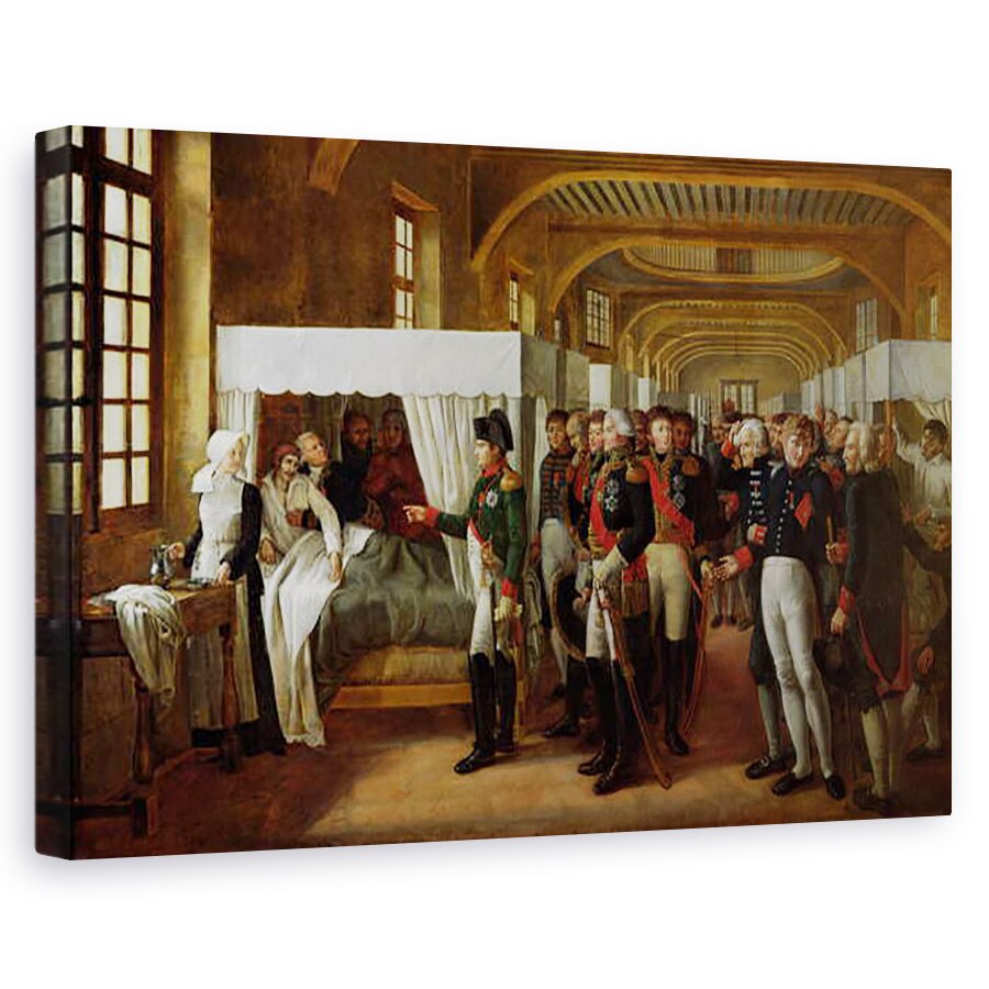 Tablou canvas - Alexandre Veron Bellecourt - Napoleon viziteaza infirmeria invalizilor la 11 februarie 1808, 60 x 90 cm