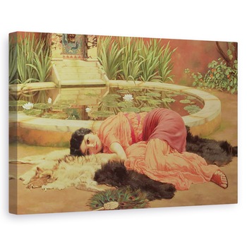 Tablou canvas - John William Godward - Dolce Far Niente, 80 x 120cm Tablou canvas - John William Godward - Dolce Far Niente, 80 x 120cm