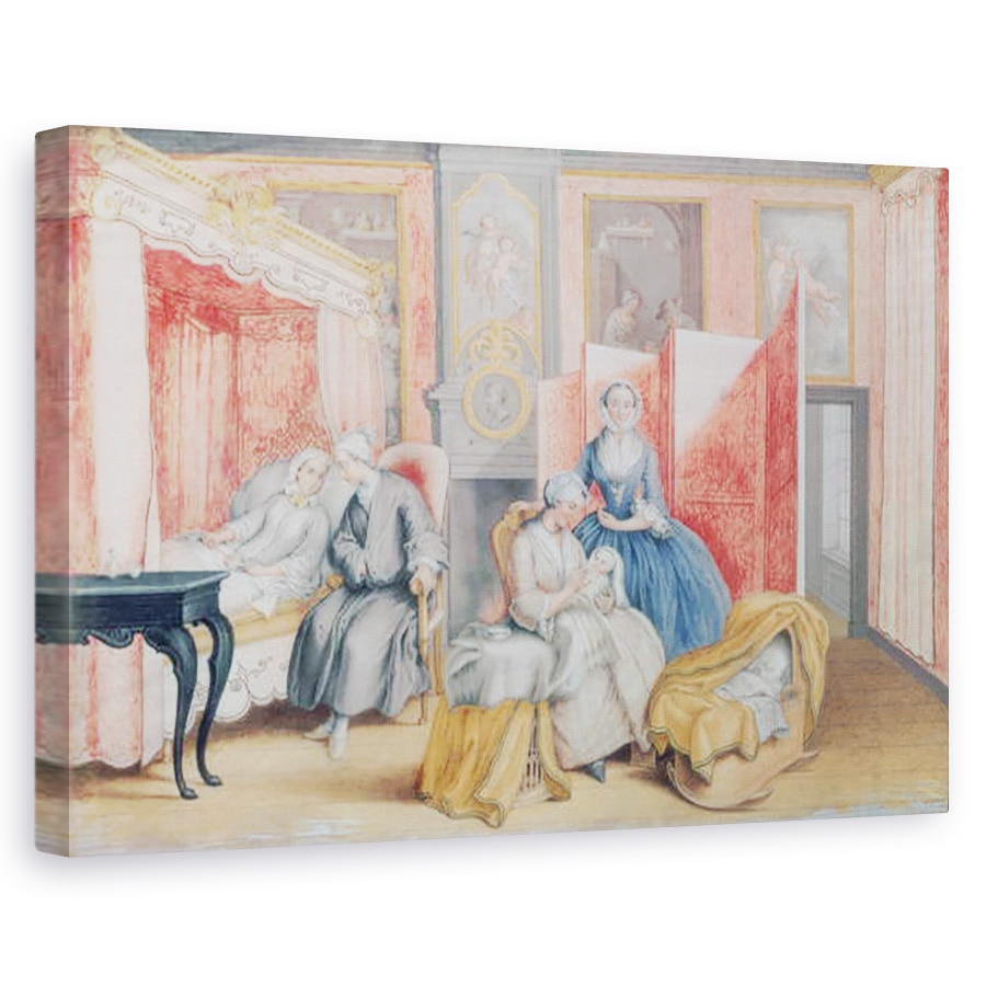 Tablou canvas - Archduchess of Austria Maria Christine - Iosif al II-lea 1741-90 la patul sotiei sale Isabella de Parma dupa nasterea fiicei lor Maria Tereza 1762-1770, 60 x 90 cm
