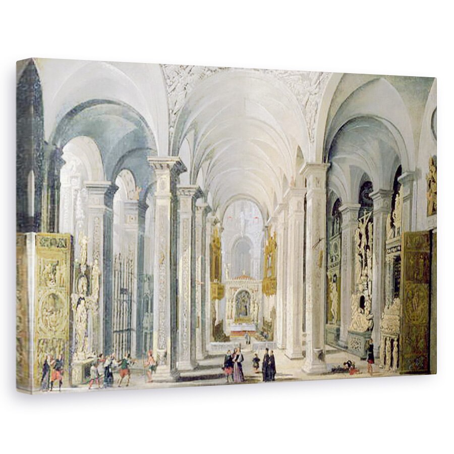 Tablou canvas - Francois de Nome - Interiorul unei biserici, 80 x 120cm