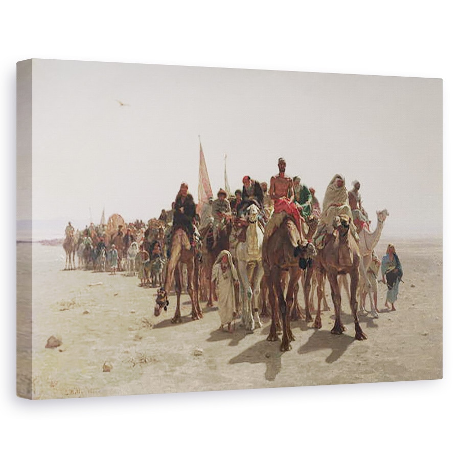 Tablou canvas - Leon-Auguste-Adolphe Belly - Pelerinii merg la Mecca, 80 x 120cm