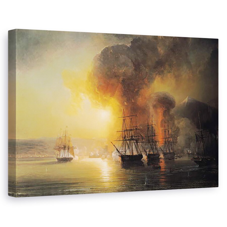 Tablou canvas - Jean Antoine Theodore Gudin - Capturarea Fortului Saint-Jean-dUlloa la 23 noiembrie 1838, 60 x 90 cm