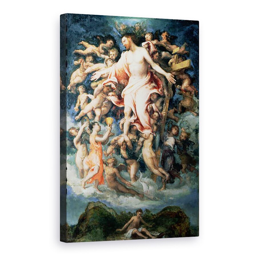 Tablou canvas - Lorenzo Lotto - ingerul colecteaza sange din ranile lui Hristos, 60 x 90 cm