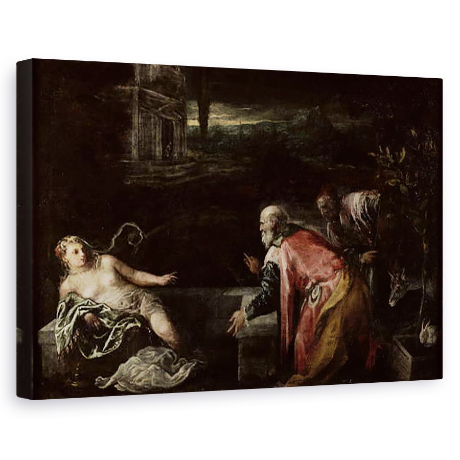Tablou canvas - Jacopo Bassano - Susanna si Batranii, 80 x 120cm