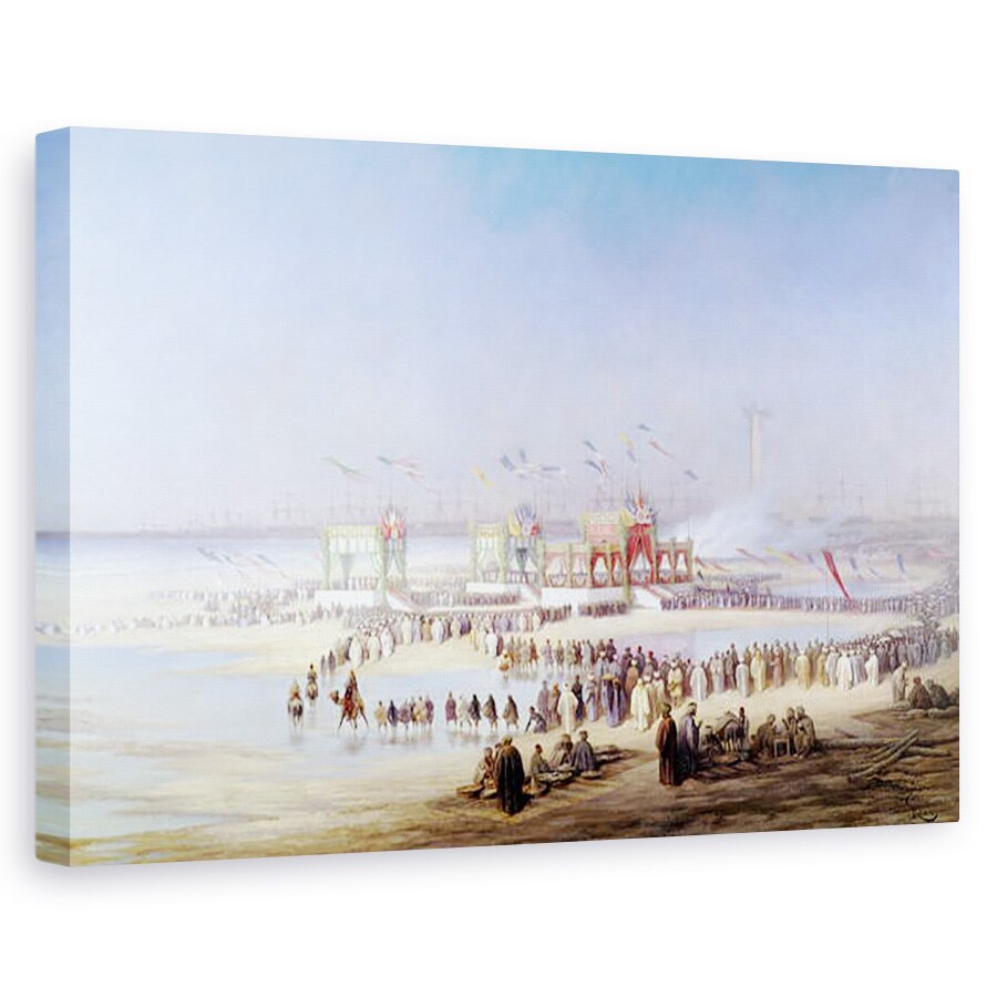 Tablou canvas - Edouard Riou - Inaugurarea Canalului Suez de catre imparateasa Eugenie 1826-1920 17 noiembrie 1869, 80 x 120cm