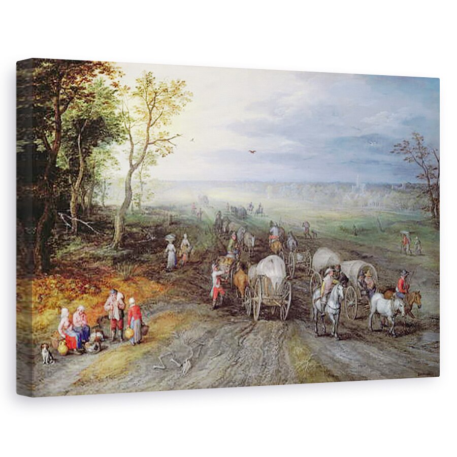 Tablou canvas - Jan Brueghel the Elder - intoarcerea de pe piata, 80 x 120cm