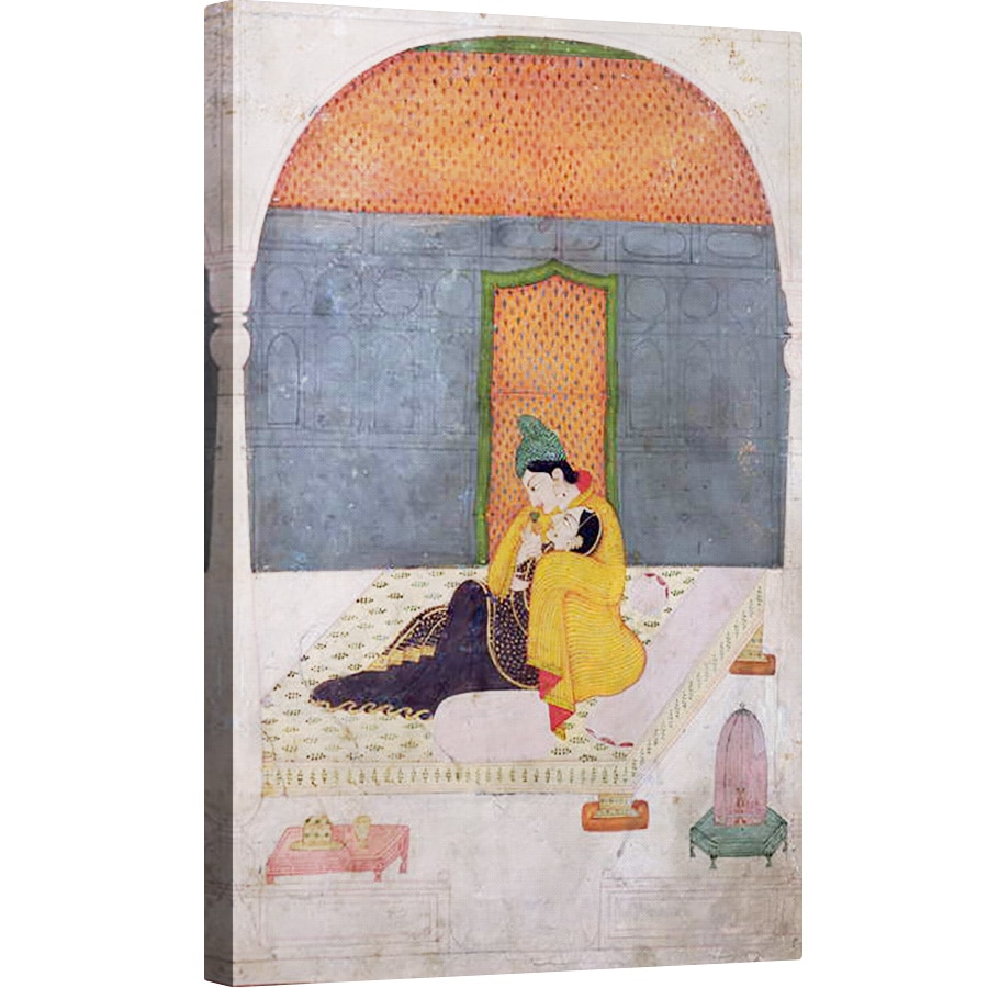 Tablou canvas - Scoala indiana - Iubitorii de pe o terasa, Garhwal, 60 x 90 cm