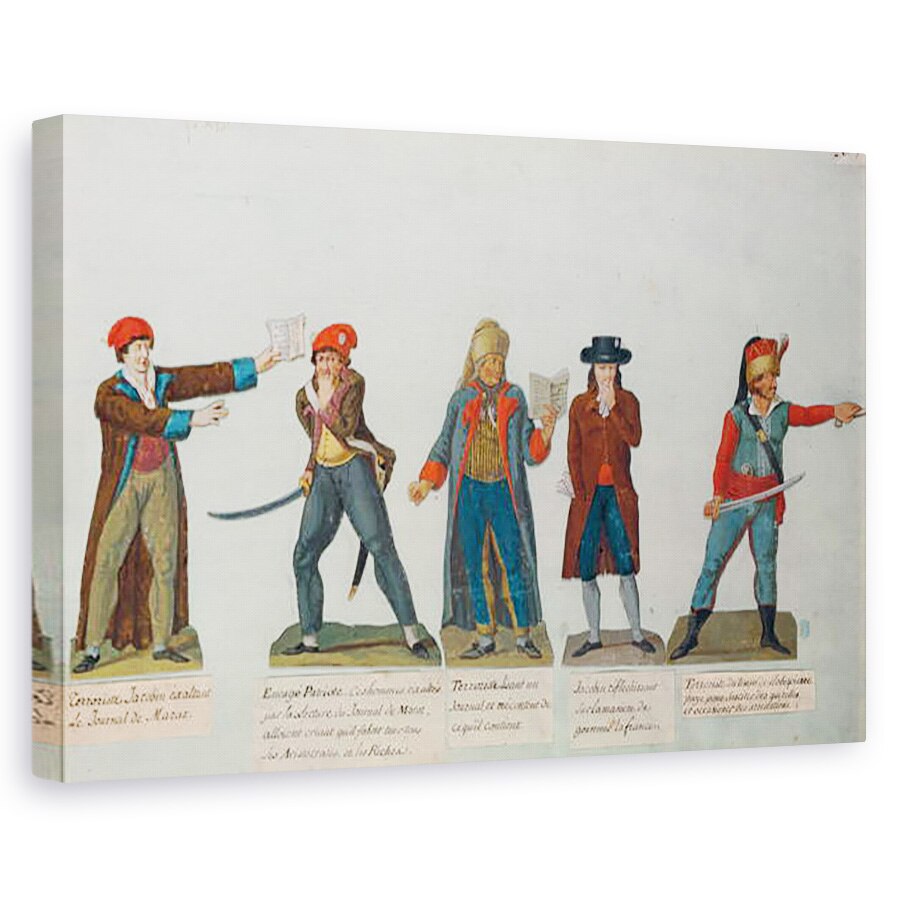 Tablou canvas - P. A. Lesueur - iacobinii si teroristii in perioada domniei terorii 1793-4 in timpul Revolutiei Franceze, 80 x 120cm