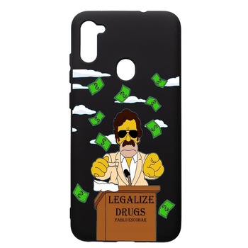 Husa de protectie Samsung Galaxy A11, Narcos Pablo Escobar, silicon, cu interiorul din material textil, protectie camera, PB437 Husa de protectie Samsung Galaxy A11, Narcos Pablo Escobar, silicon, cu interiorul din material textil, protectie camera, PB437