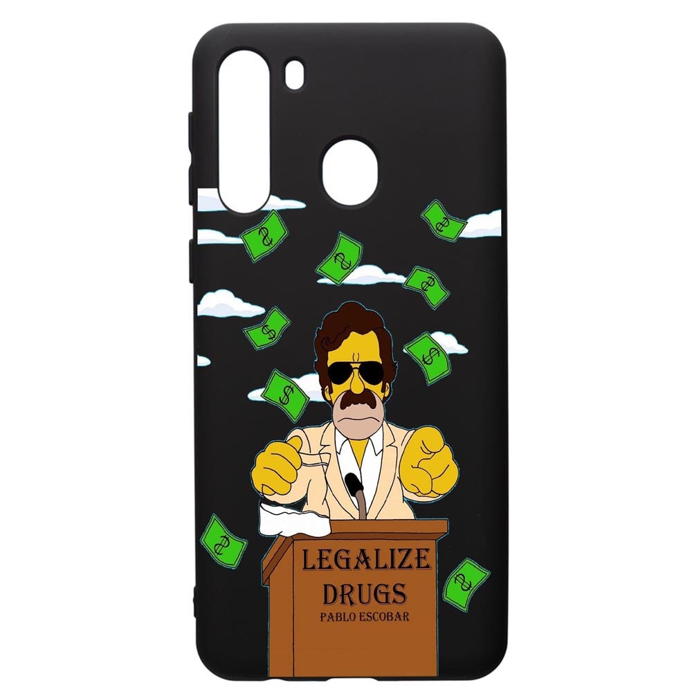 Husa de protectie Samsung Galaxy A21S, Narcos Pablo Escobar, silicon, cu interiorul din material textil, protectie camera, PB437