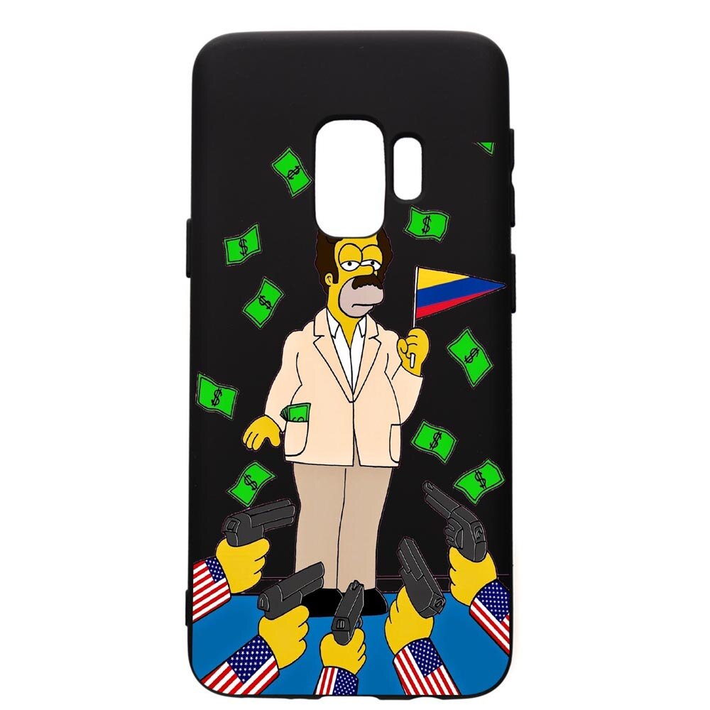 Husa de protectie Samsung Galaxy S9, Narcos Simpsons, silicon, cu interiorul din material textil, protectie camera, PB439