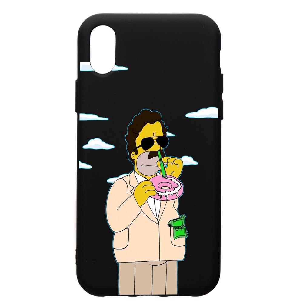 Husa de protectie Apple iPhone XR, Narcos Simpsons, silicon, cu interiorul din material textil, protectie camera, PB440