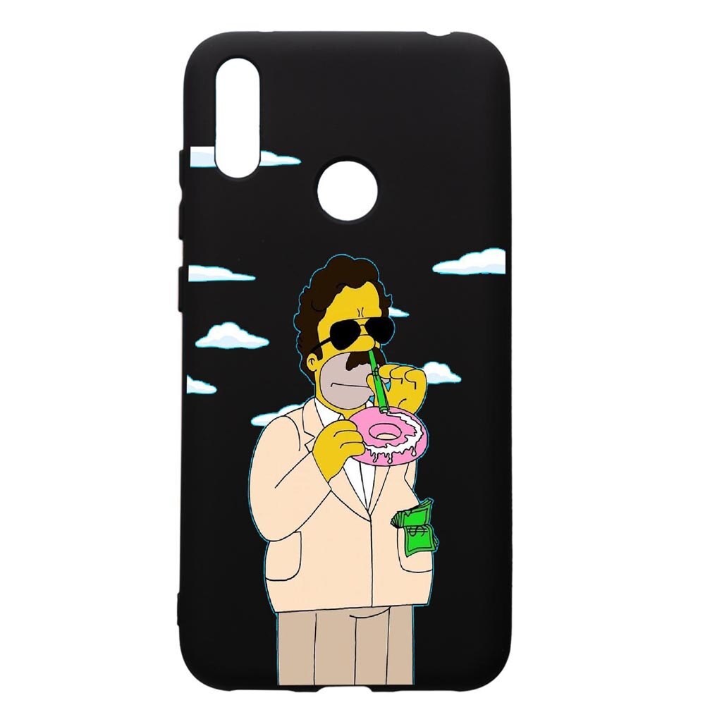 Husa de protectie Huawei Y7 2019, Narcos Simpsons, silicon, cu interiorul din material textil, protectie camera, PB440