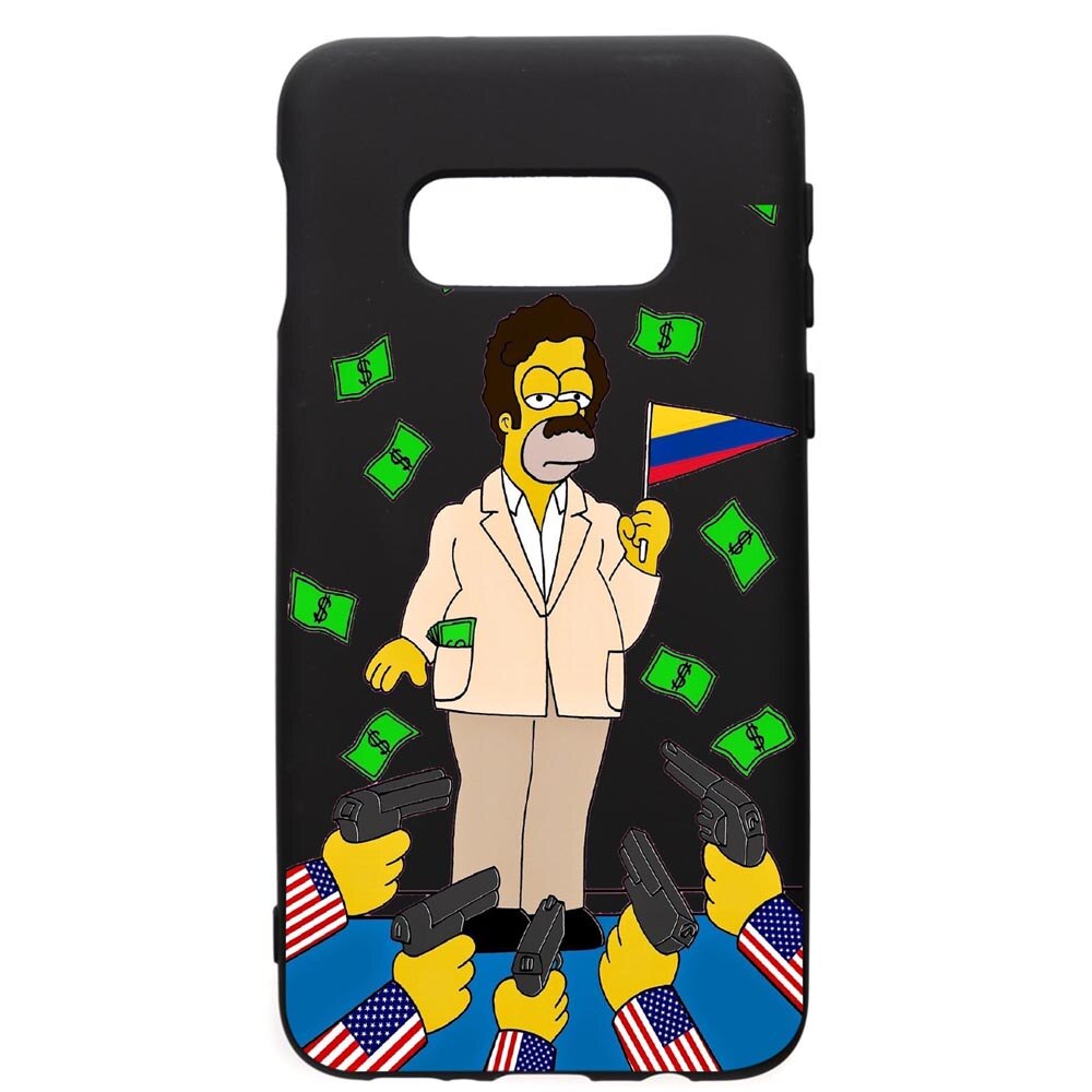 Husa de protectie Samsung Galaxy S10E, Narcos Simpsons, silicon, cu interiorul din material textil, protectie camera, PB439