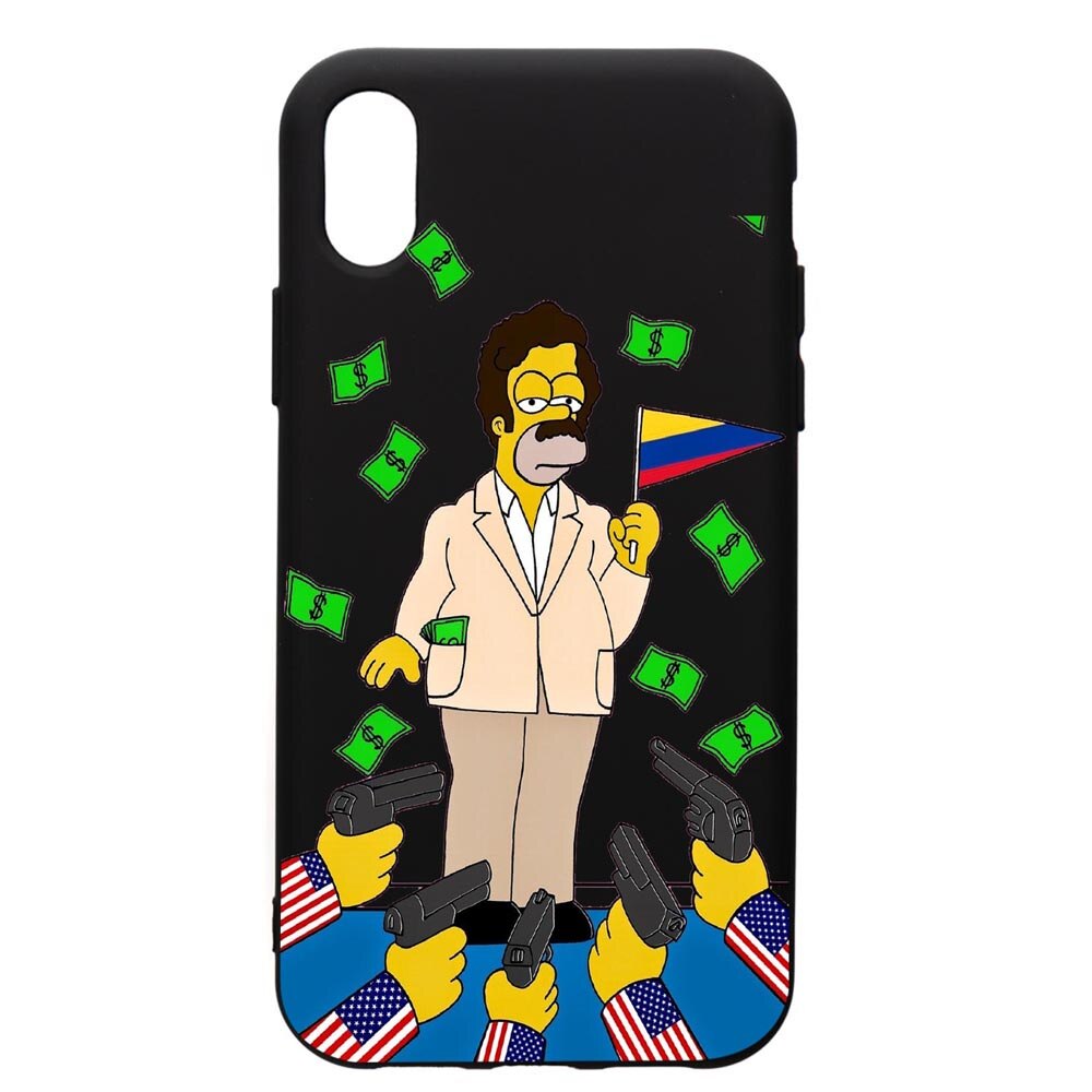 Husa de protectie Samsung Galaxy A01, Narcos Simpsons, silicon, cu interiorul din material textil, protectie camera, PB439