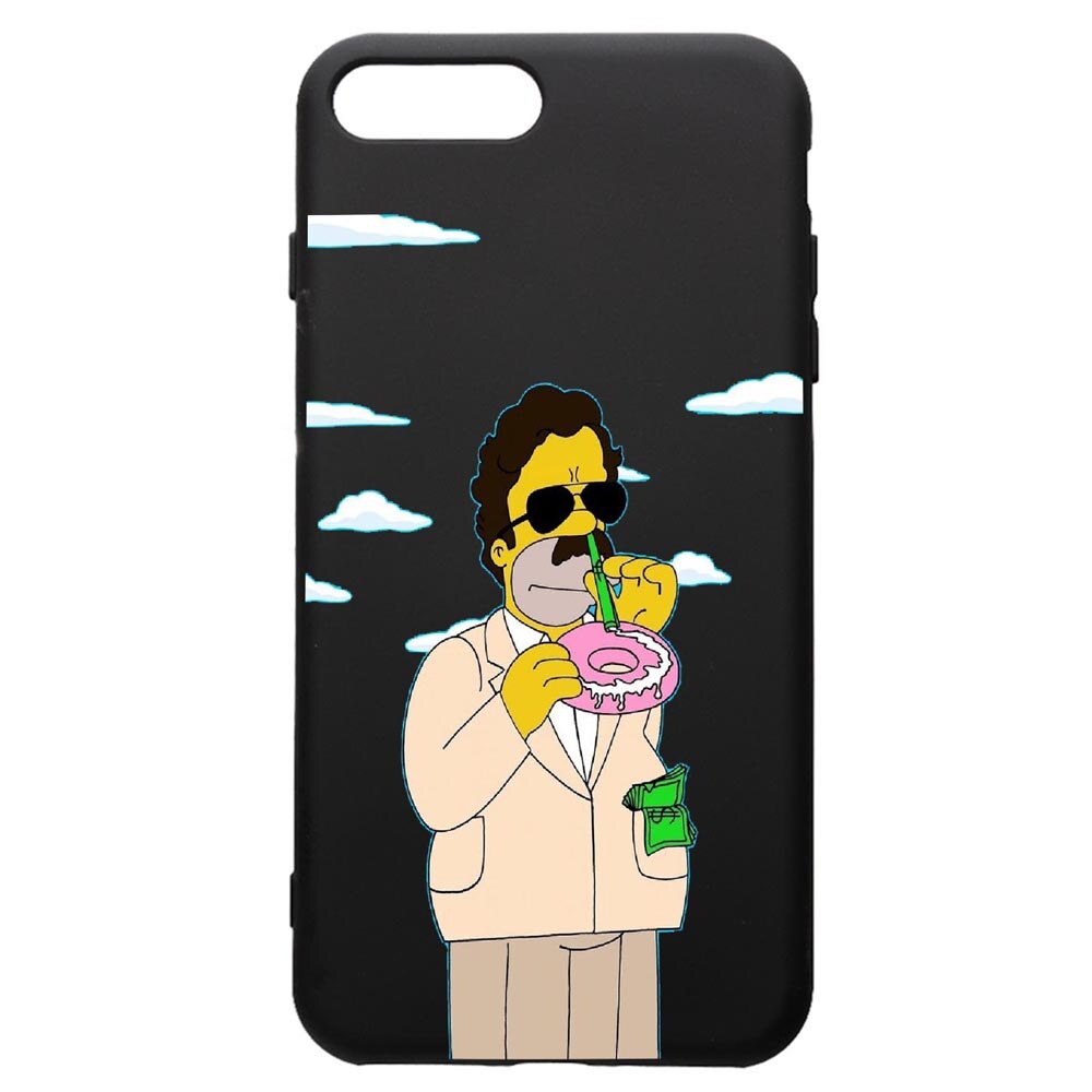 Husa de protectie Apple iPhone 8 Plus / iPhone 7 Plus, Narcos Simpsons, silicon, cu interiorul din material textil, protectie camera, PB440