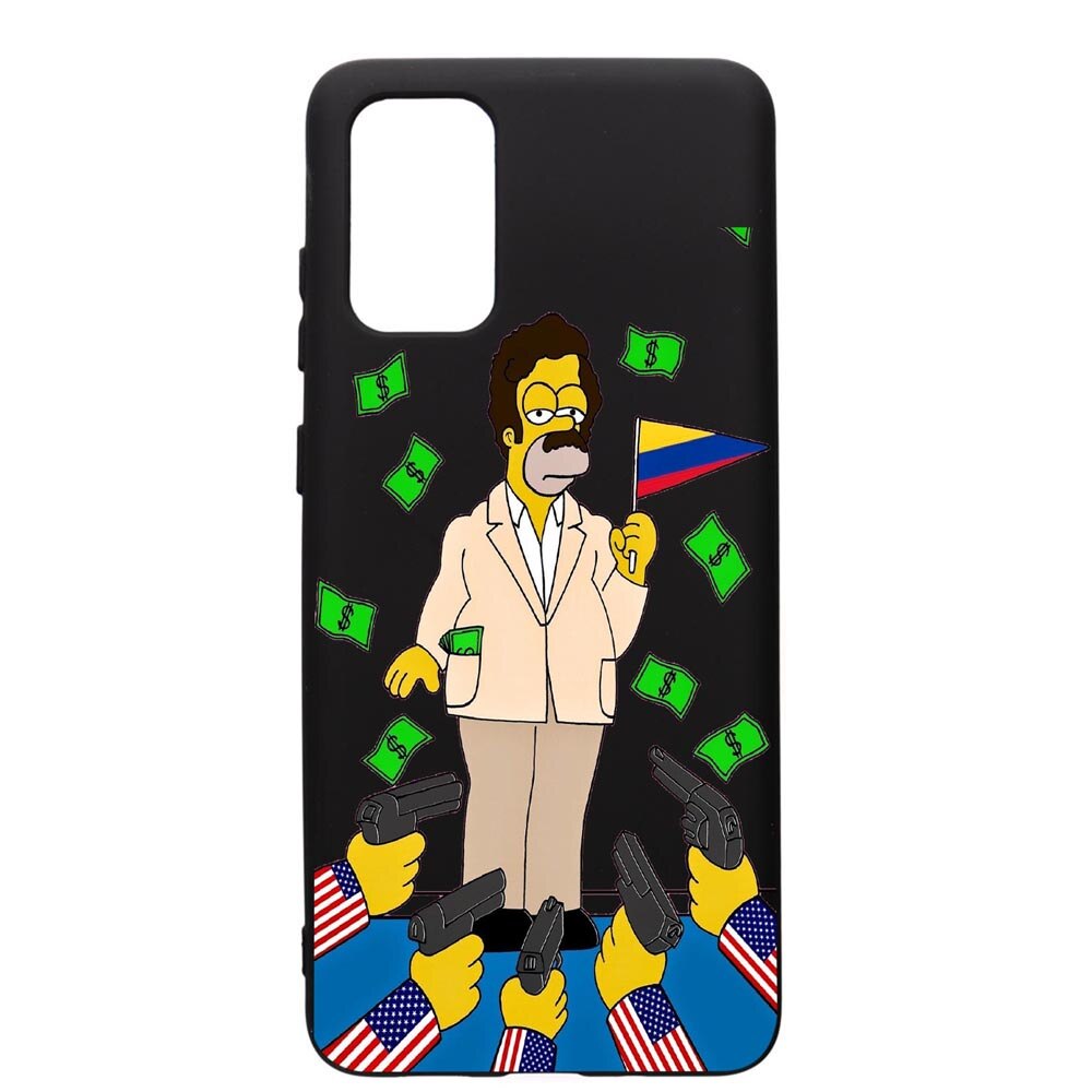 Husa de protectie Samsung Galaxy A41, Narcos Simpsons, silicon, cu interiorul din material textil, protectie camera, PB439