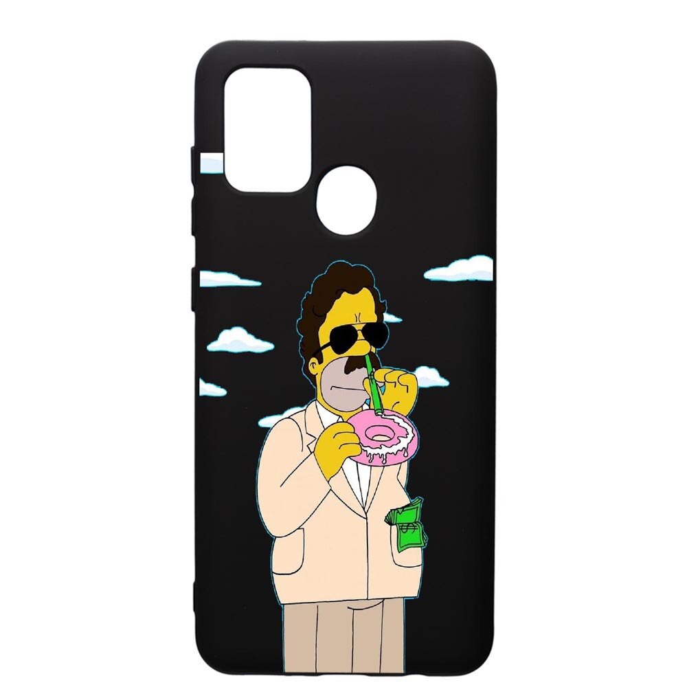 Husa de protectie Samsung Galaxy A21, Narcos Simpsons, silicon, cu interiorul din material textil, protectie camera, PB440