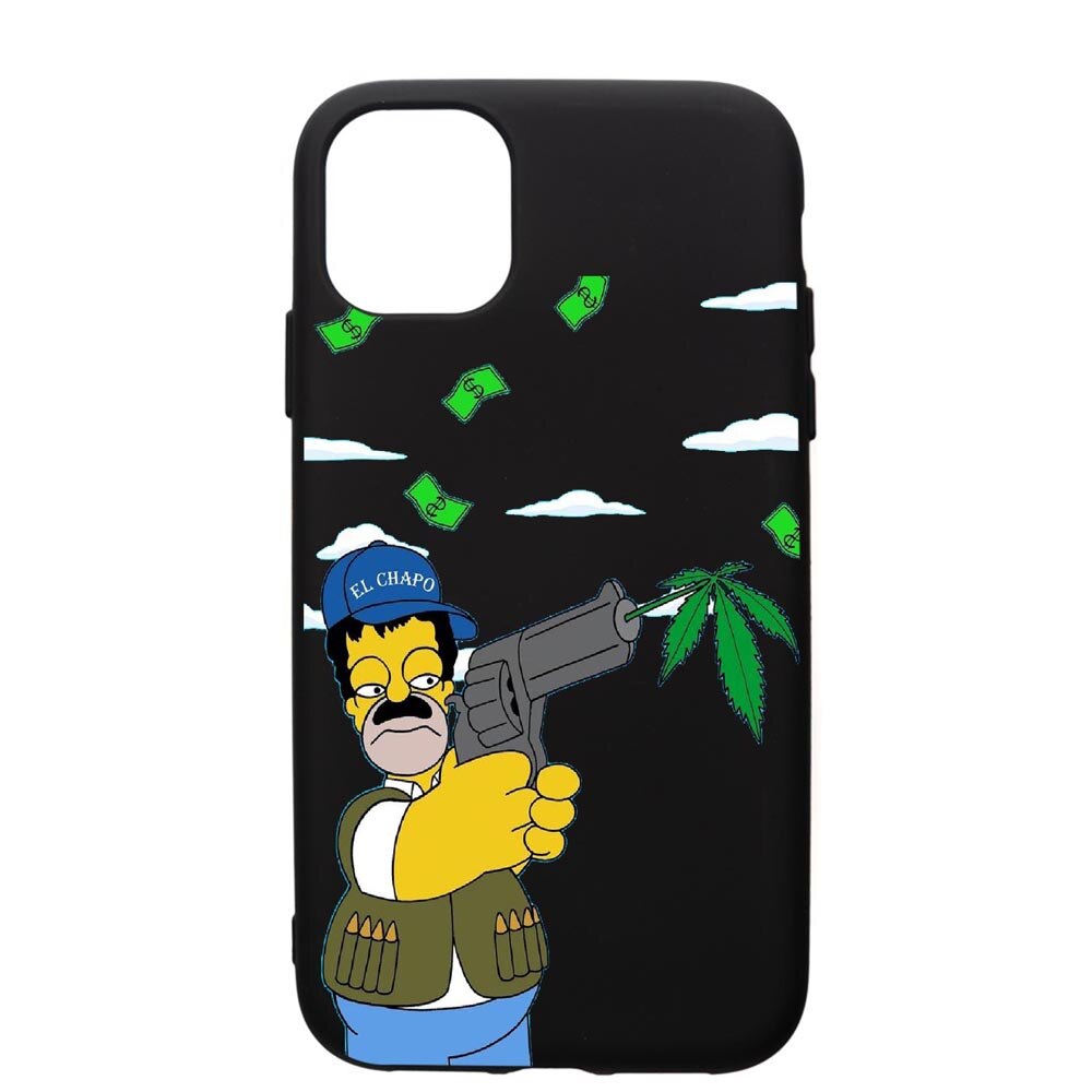 Husa de protectie Apple iPhone 12 Mini, Narcos Simpsons, silicon, cu interiorul din material textil, protectie camera, PB441