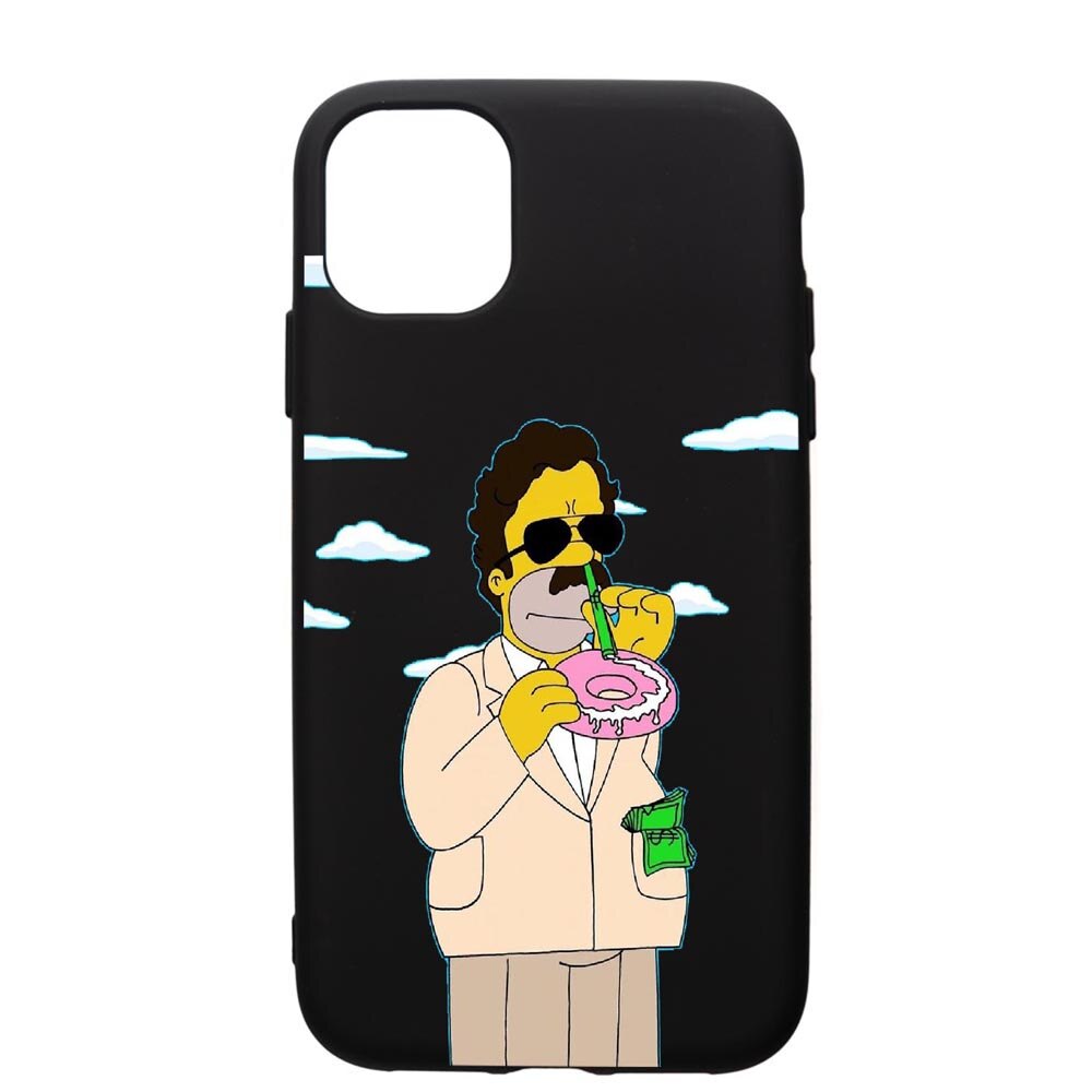 Husa de protectie Apple iPhone 11 Pro, Narcos Simpsons, silicon, cu interiorul din material textil, protectie camera, PB440