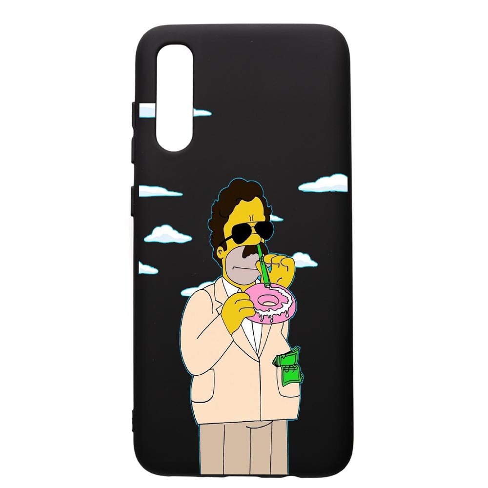 Husa de protectie Samsung Galaxy A70, Narcos Simpsons, silicon, cu interiorul din material textil, protectie camera, PB440