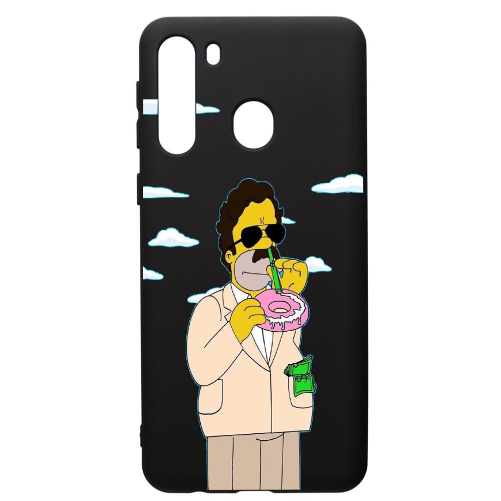 Husa de protectie Samsung Galaxy A21S, Narcos Simpsons, silicon, cu interiorul din material textil, protectie camera, PB440