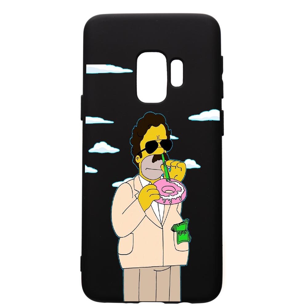 Husa de protectie Samsung Galaxy S9, Narcos Simpsons, silicon, cu interiorul din material textil, protectie camera, PB440