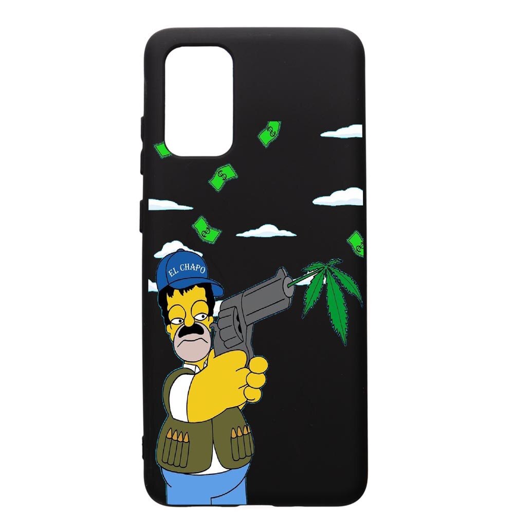 Husa de protectie Samsung Galaxy A51, Narcos Simpsons, silicon, cu interiorul din material textil, protectie camera, PB441