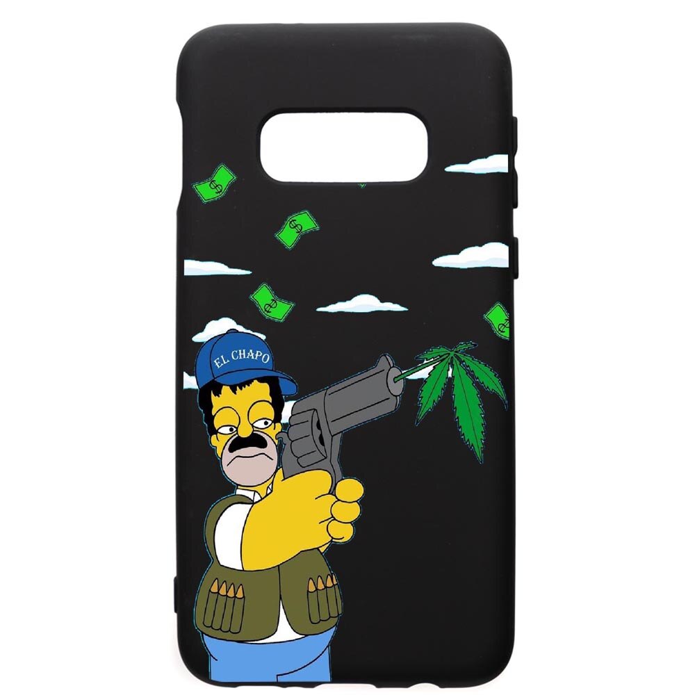 Husa de protectie Samsung Galaxy S10E, Narcos Simpsons, silicon, cu interiorul din material textil, protectie camera, PB441