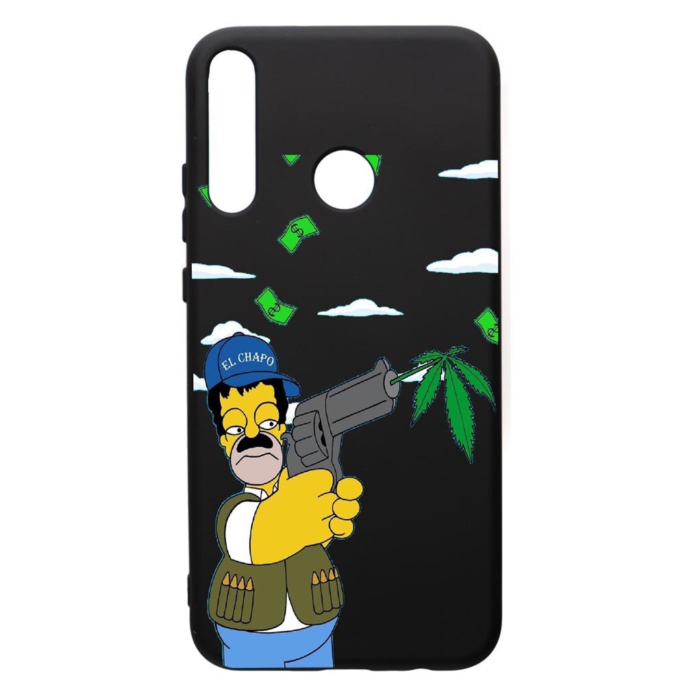 Husa de protectie Huawei P40 Lite E / Y7p, Narcos Simpsons, silicon, cu interiorul din material textil, protectie camera, PB441
