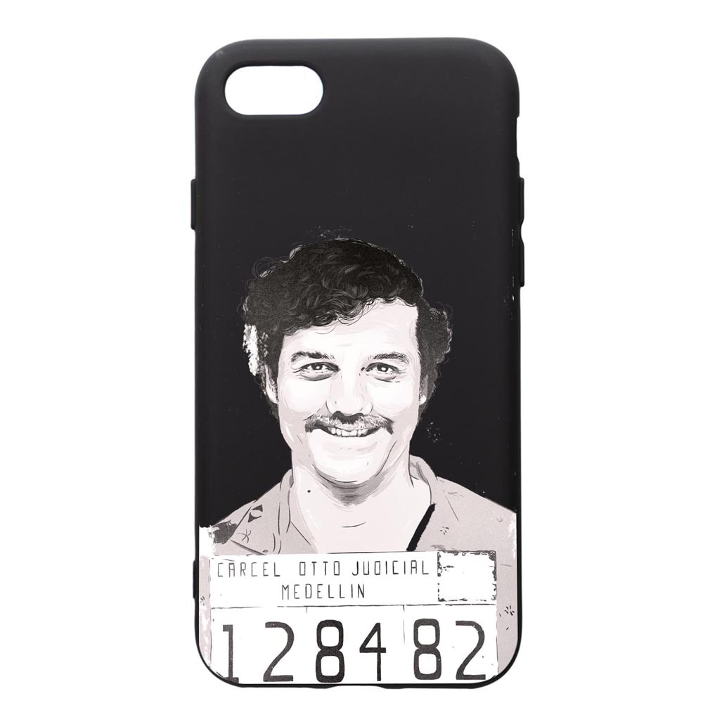 Husa de protectie Apple iPhone SE 2 / iPhone 8 / iPhone 7, Narcos Pablo Escobar, silicon, cu interiorul din material textil, protectie camera, PB443