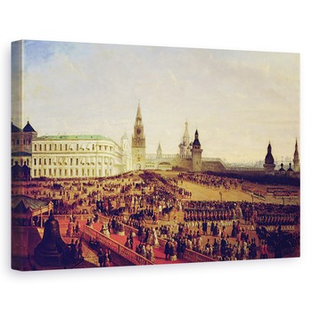 Tablou canvas - Gustav Schwarz - Parada militara in timpul incoronarii lui Alexandru al II-lea la Kremlinul din Moscova la 18 februarie 1855, 80 x 120cm Tablou canvas - Gustav Schwarz - Parada militara in timpul incoronarii lui Alexandru al II-lea la Kremlinul din Moscova la 18 februarie 1855, 80 x 120cm