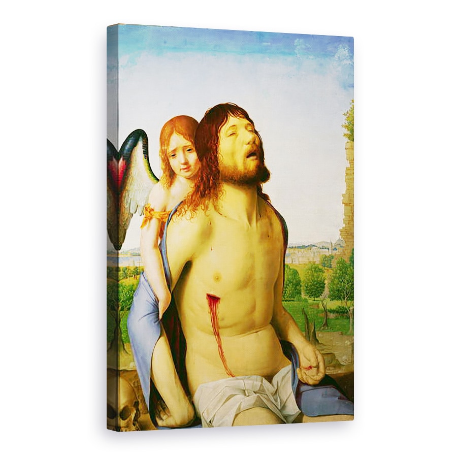 Tablou canvas - Antonello da Messina - Cristosul mort sprijinit de un inger, 60 x 90 cm