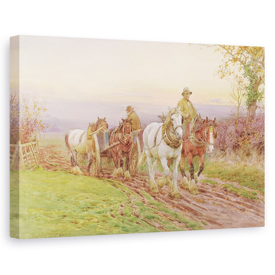 Tablou canvas - Charles James Adams - Cand lucrarea Zilei se va termina, 60 x 90 cm