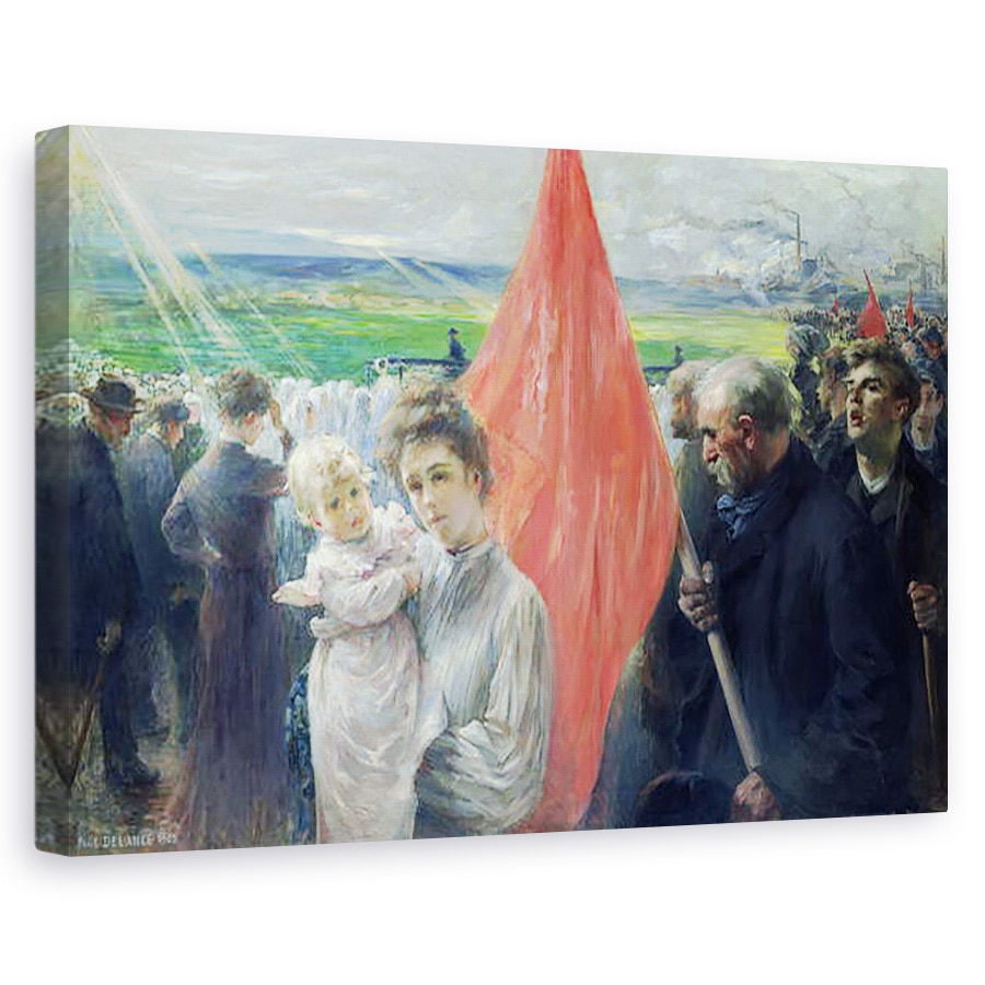 Tablou canvas - Paul Louis Delance - O greva la Saint-Ouen, 40 x 60 cm