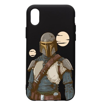 Husa de protectie Apple iPhone XS Max, Star Wars The Mandalorian, silicon, cu interiorul din material textil, protectie camera, PB461 Husa de protectie Apple iPhone XS Max, Star Wars The Mandalorian, silicon, cu interiorul din material textil, protectie camera, PB461