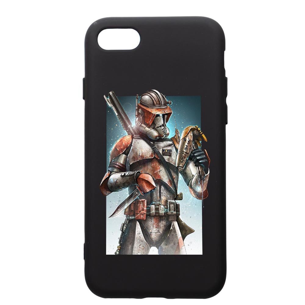 Husa de protectie Apple iPhone SE 2 / iPhone 8 / iPhone 7, Star Wars The Mandalorian, silicon, cu interiorul din material textil, protectie camera, PB464