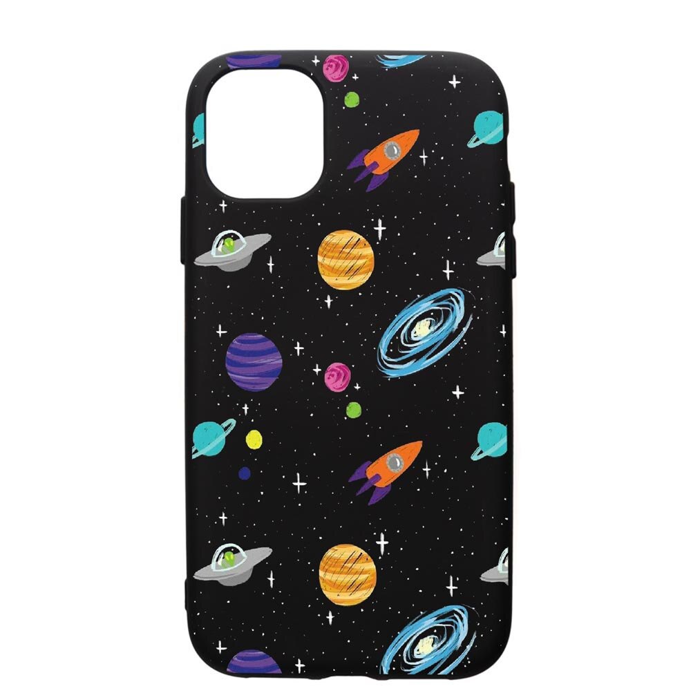 Husa de protectie Apple iPhone 12, Universe, silicon, cu interiorul din material textil, protectie camera, PB466