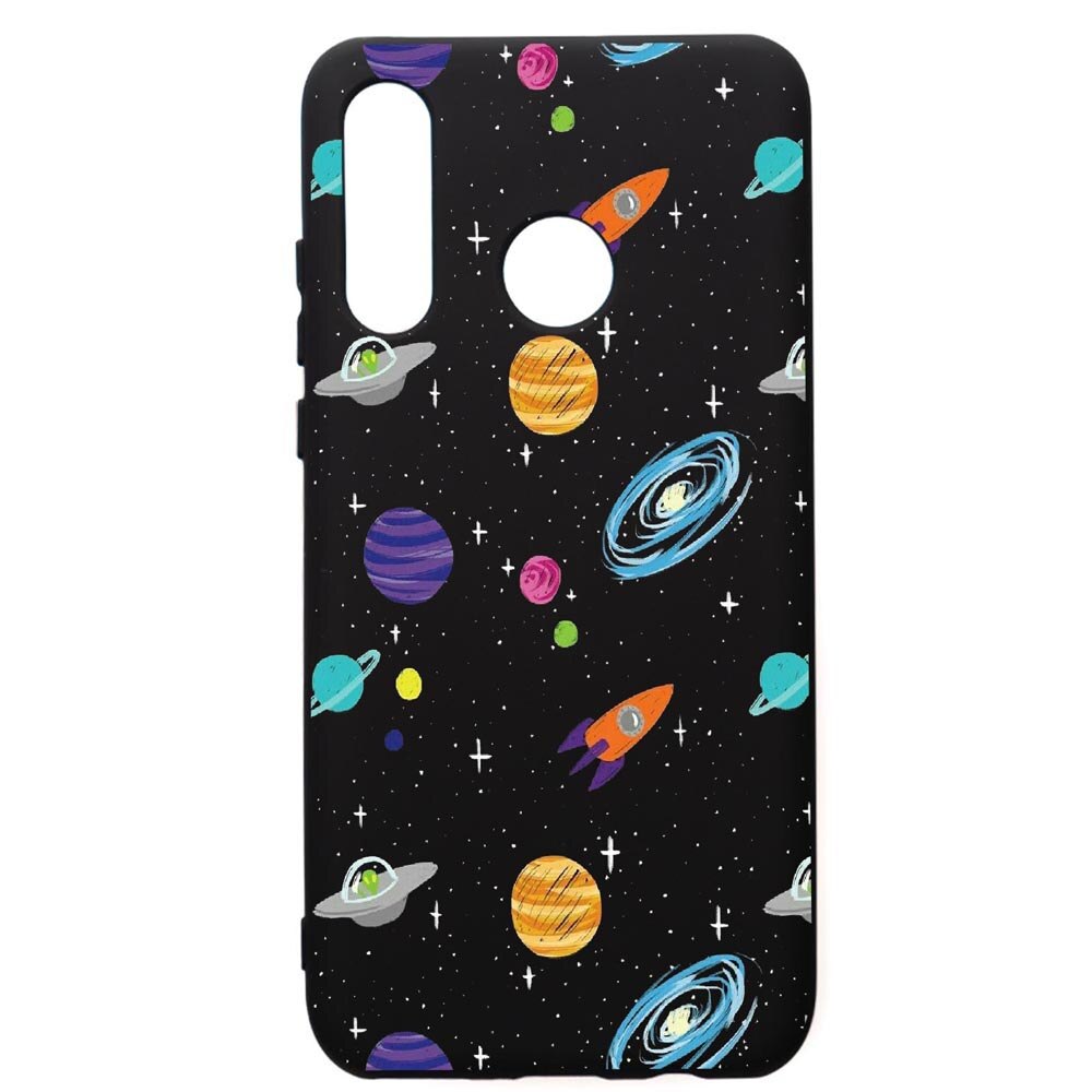 Husa de protectie Huawei P30 Lite, Universe, silicon, cu interiorul din material textil, protectie camera, PB466