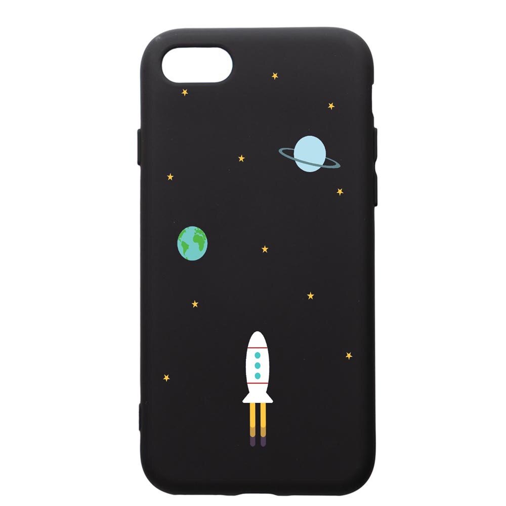 Husa de protectie Apple iPhone SE 2 / iPhone 8 / iPhone 7, Universe, Spacecraft, silicon, cu interiorul din material textil, protectie camera, PB471