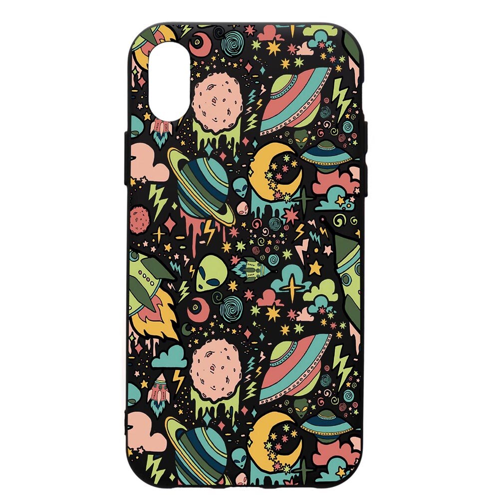 Husa de protectie Xiaomi Redmi 7A, Universe, UFO, silicon, cu interiorul din material textil, protectie camera, PB472